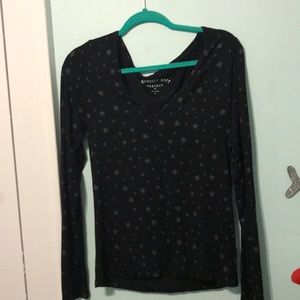 Black V-Neck with Stars